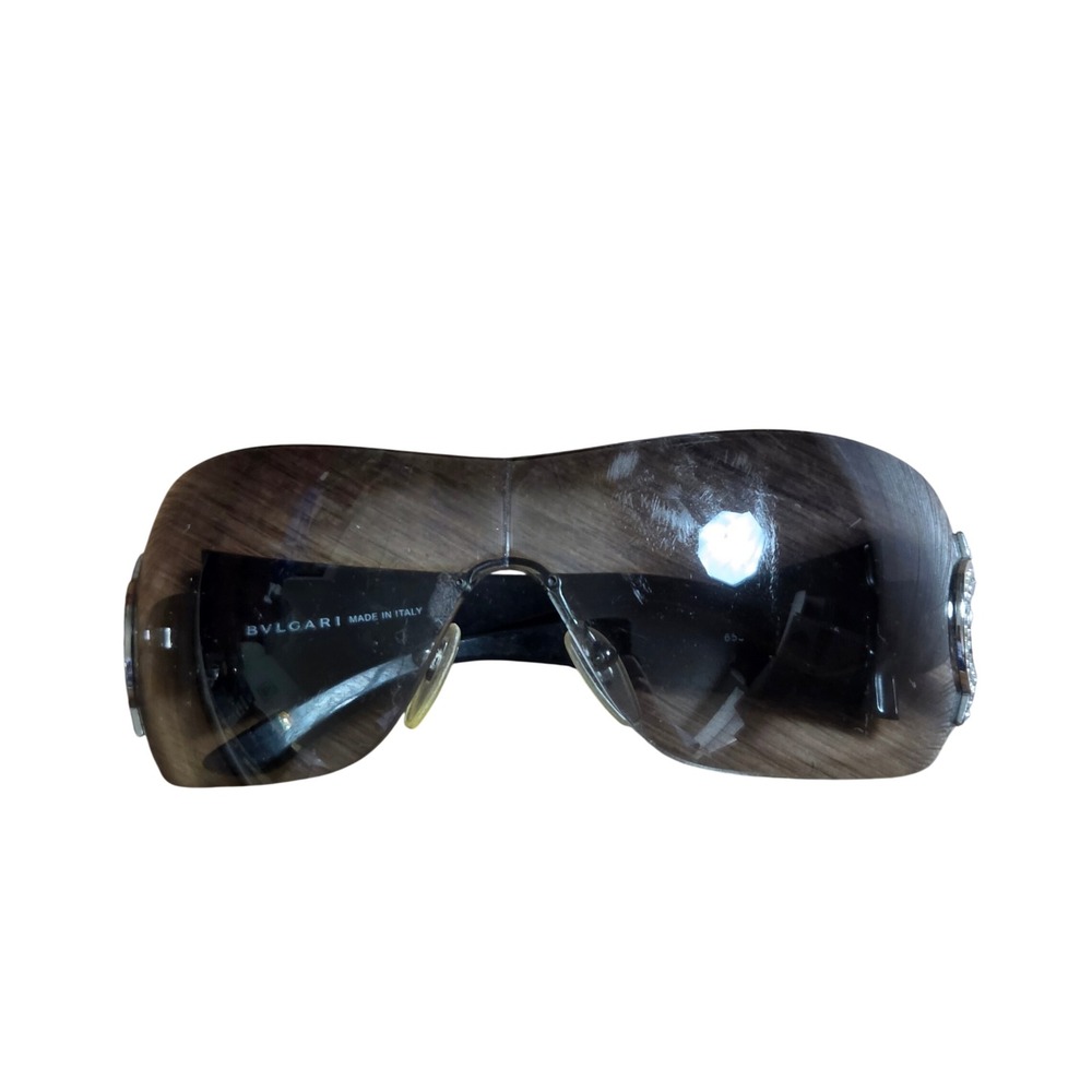Bvlgari 653-B Shield Sunglasses Black Gradient Lenses Made in Italy Luxury